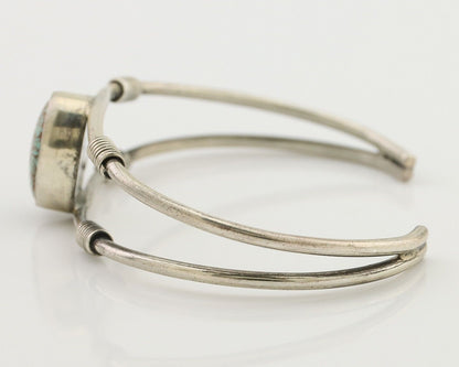 Navajo Bracelet 925 Silver Natural Blue Turquoise Native American Artist C.80's