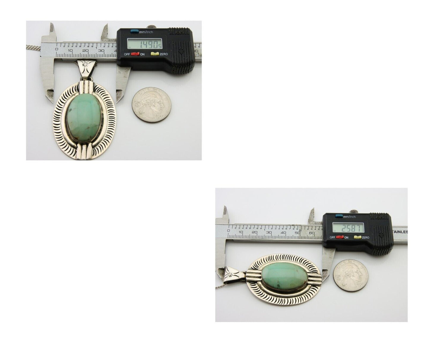 Navajo Necklace 925 Silver Natural Turquoise Artist M Montoya C.80's
