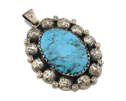 Navajo Pendant Sterling Silver Authentic Turquoise Vintage Artist Signed