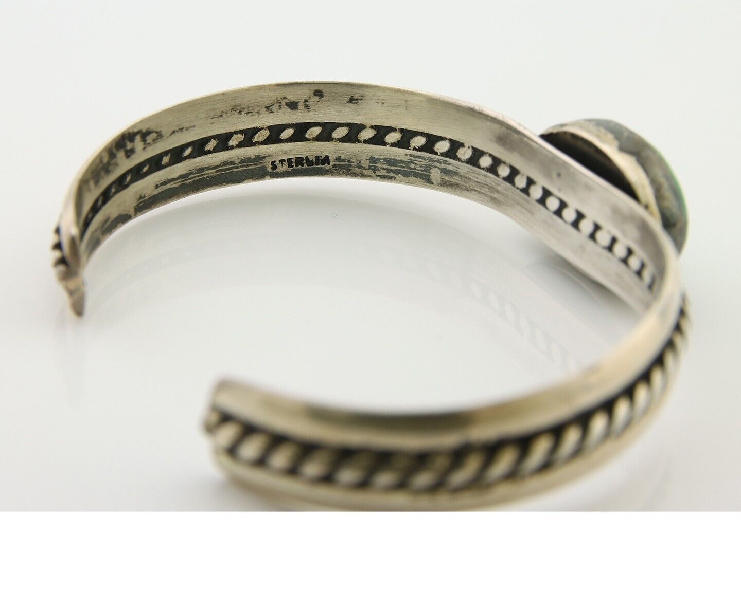 Navajo Cuff Bracelet 925 Silver Turquoise Cuff Native American Artist C.80's