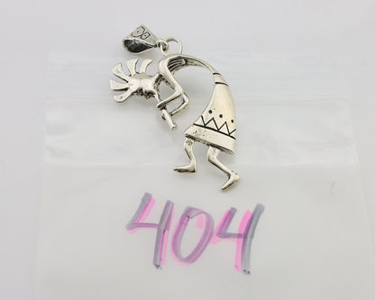 Navajo Kokopelli Pendant 925 Sterling Silver Artist Signed Masha C.80's