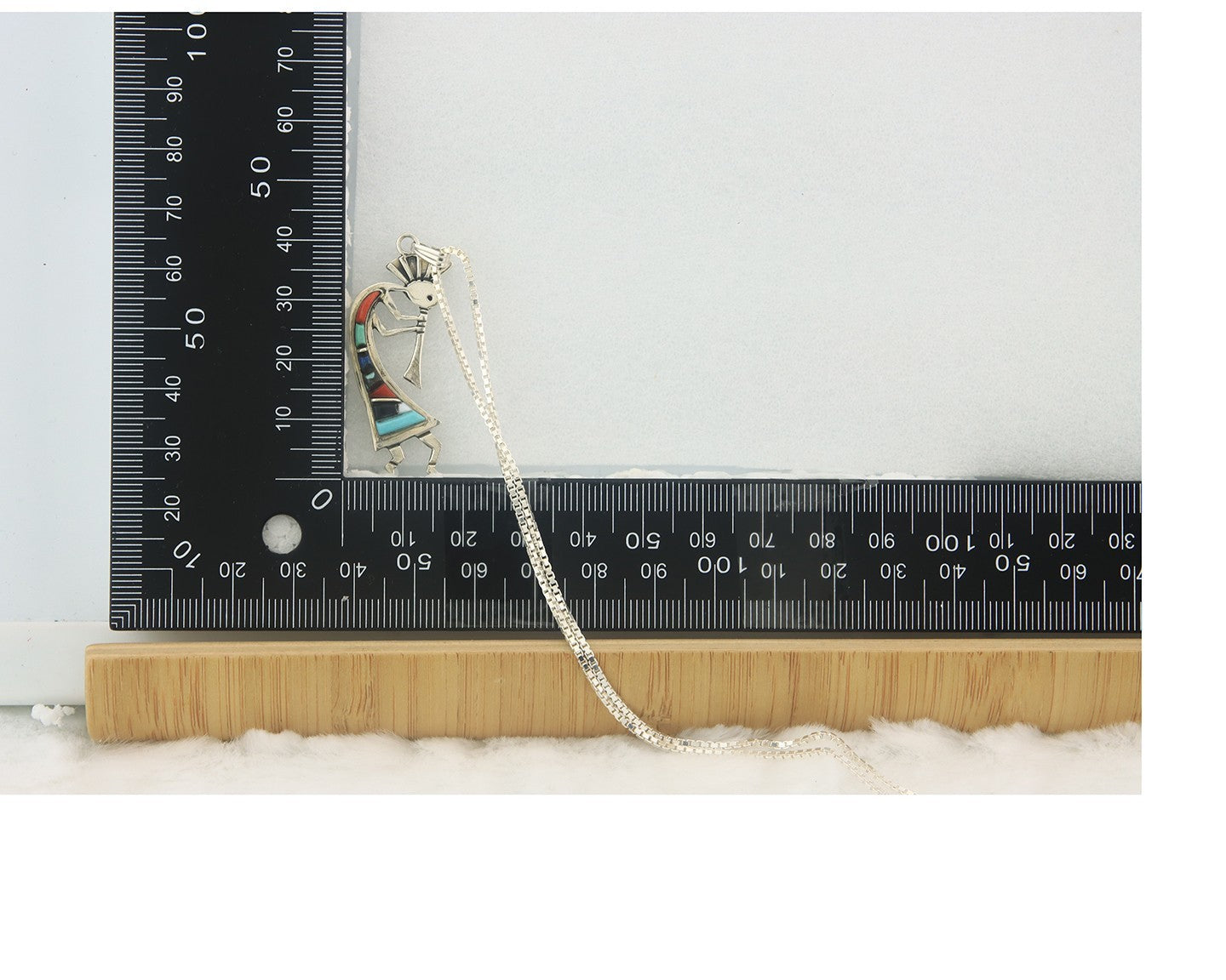 Navajo Kokopelli Necklace Sterling Silver Authentic Natural Gemstone