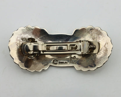 Women's Navajo Hair Clip Hand Stamped 925 Silver Artist Signed C Montoya C.80's