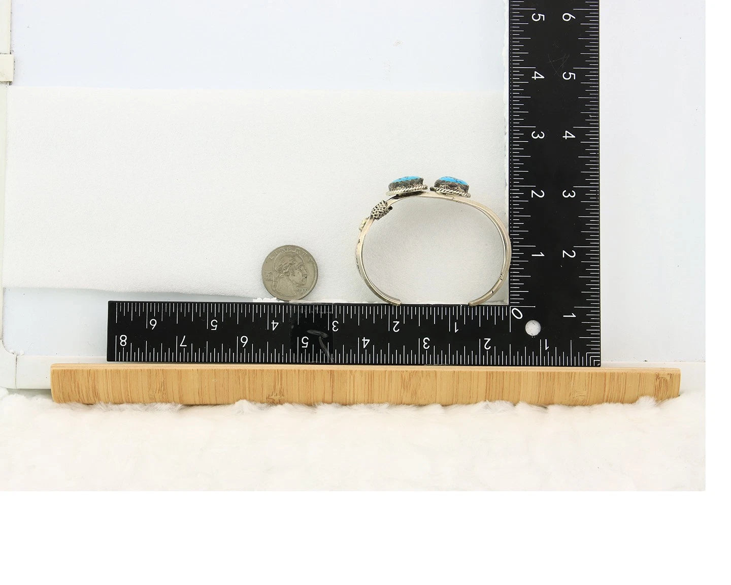 Navajo Cuff Bracelet Sterling Silver Turquoise Vintage Native Artist Signed G