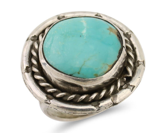 Navajo Handmade Ring 925 Silver Turquoise Native American Artist C.80's