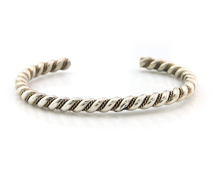 Navajo Twist Bracelet Sterling Silver Gold Authentic Vintage Native Artist 5mm