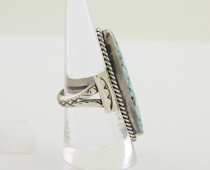 Navajo Ring 925 Silver Natural Blue Green Turquoise Fred Guerro C.80's