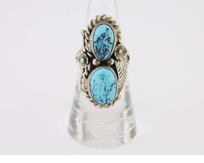 Navajo Ring 925 Silver Natural Blue Turquoise Native American Artist C.80's