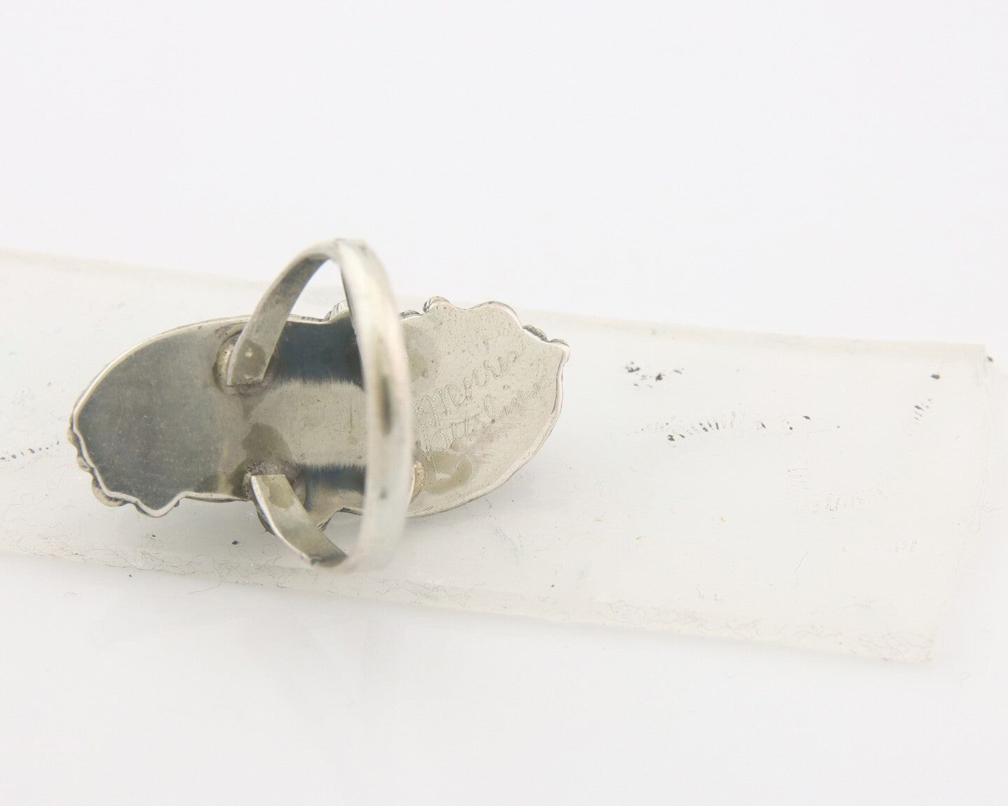 Vintage Navajo Ring 925 Sterling Natural Gemstones Signed Justin Morris Sz 7.75