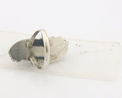 Vintage Navajo Ring 925 Sterling Natural Gemstones Signed Justin Morris Sz 7.75