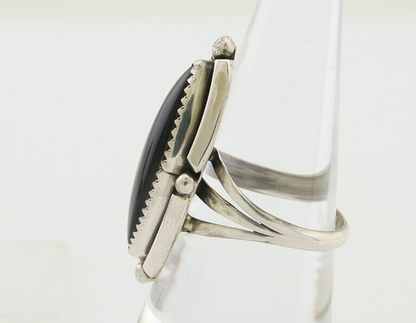 Navajo Handmade Ring 925 Silver Black Onyx Artist Signed SC C.80's