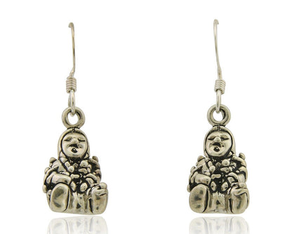 Navajo Earrings 925 Silver Dangle Indian with Kids Native American Artist C.80's