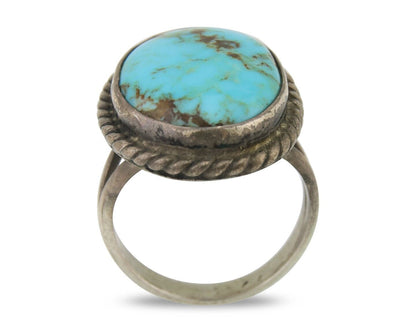 Navajo Handmade Ring 925 Silver Natural Turquoise Native Artist C.80's