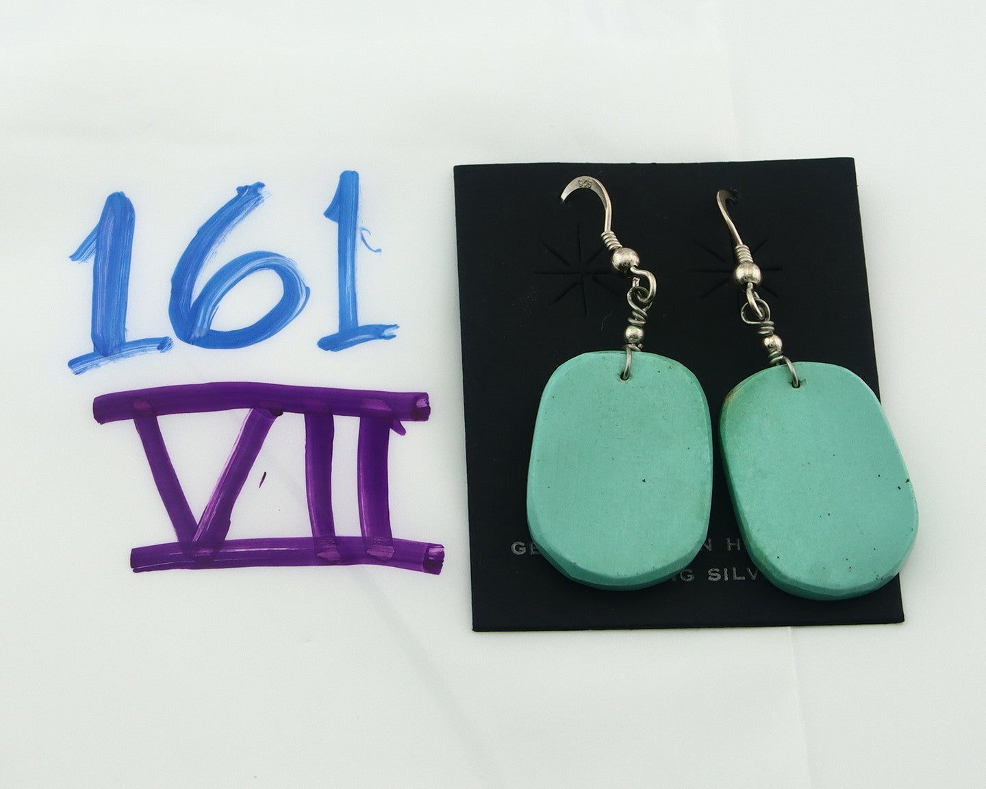 Santo Domingo Earrings Sterling Silver Turquoise Vintage Dangle Handmade
