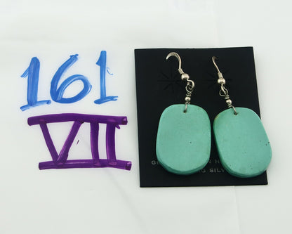 Santo Domingo Earrings Sterling Silver Turquoise Vintage Dangle Handmade