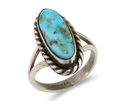 Navajo Handmade Ring 925 Silver Turquoise Native American Artist C.80's