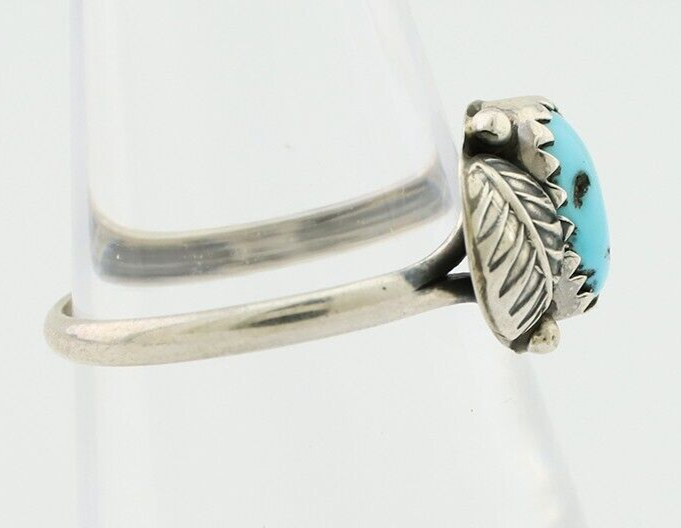 Navajo Ring 925 Silver Sleeping Beauty Turquoise Native American Artist C.80's