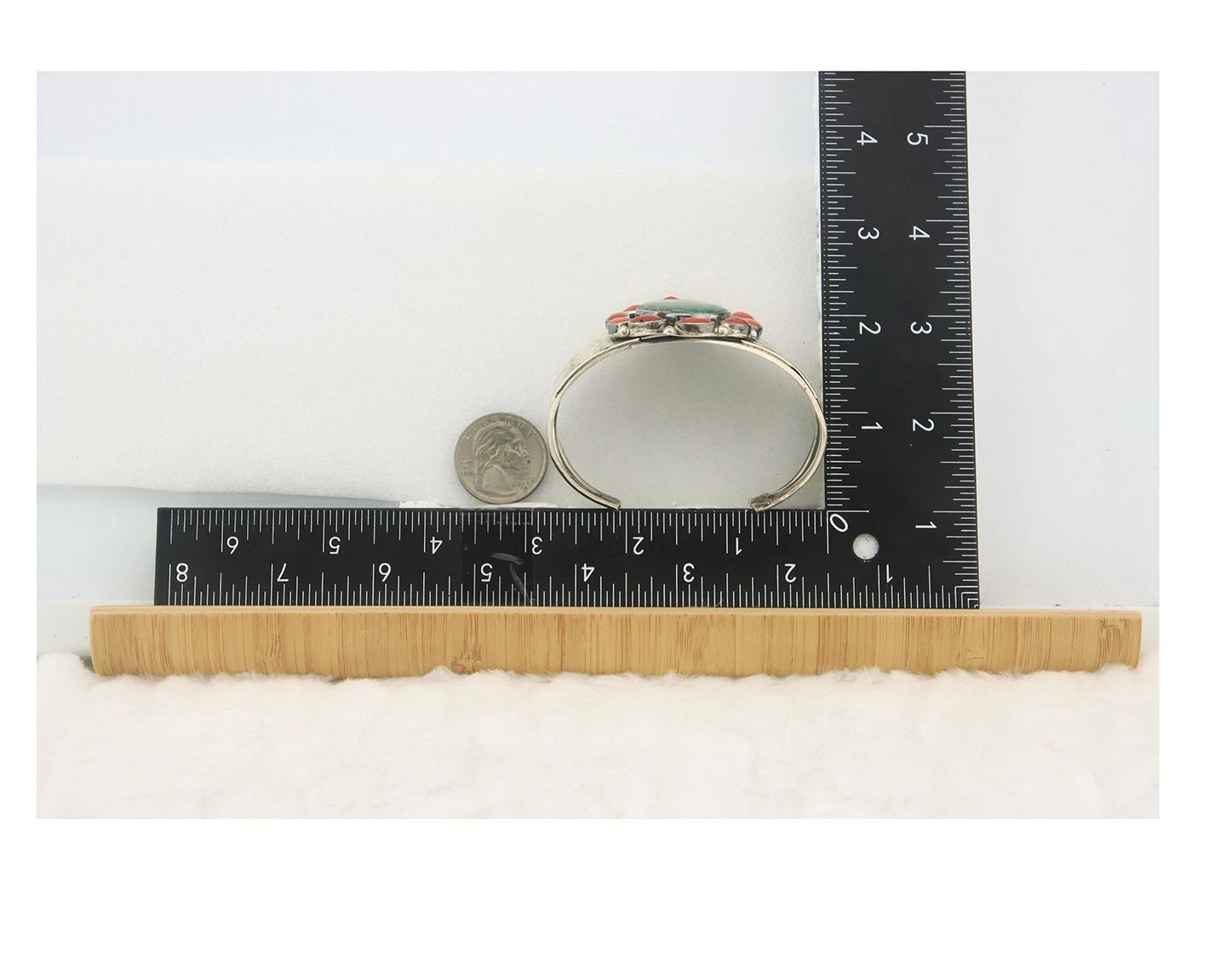 Navajo Cuff Bracelet Sterling Silver Natural Gemstone Vintage Handmade