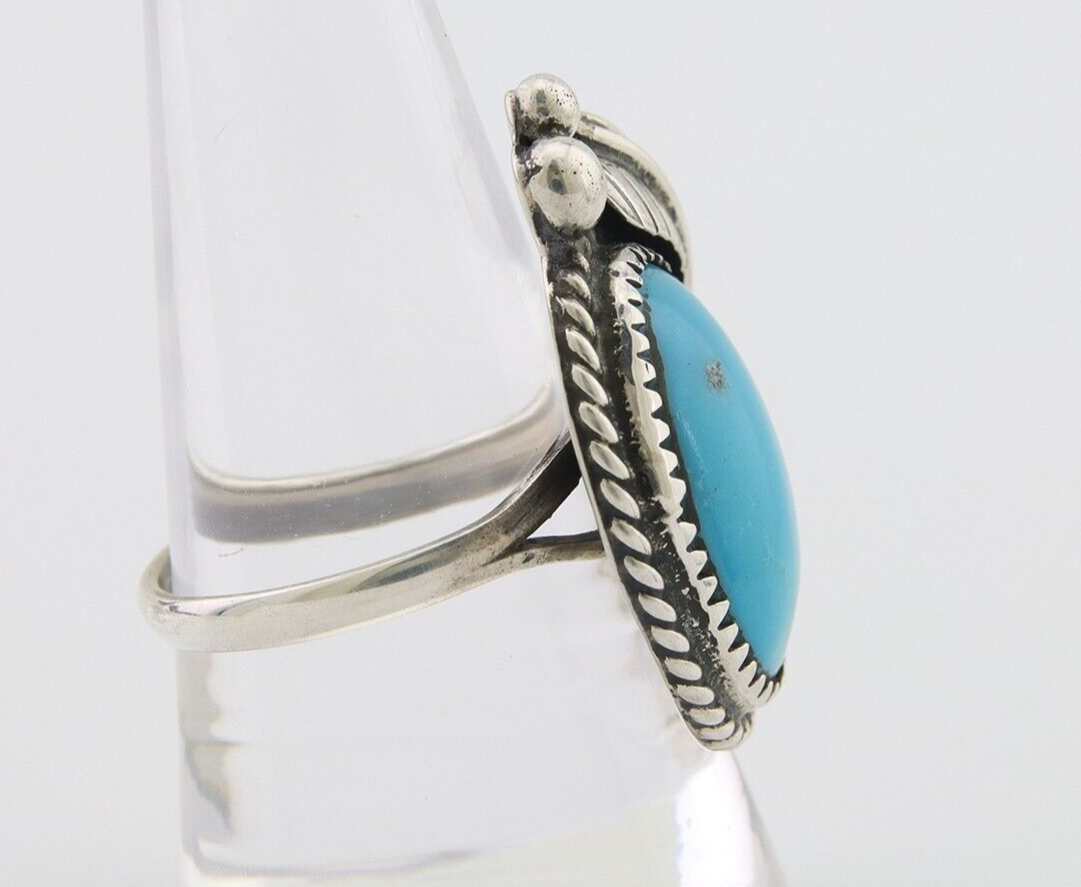 Navajo Handmade Ring 925 Silver Natural Turquoise Native Artist C.80's
