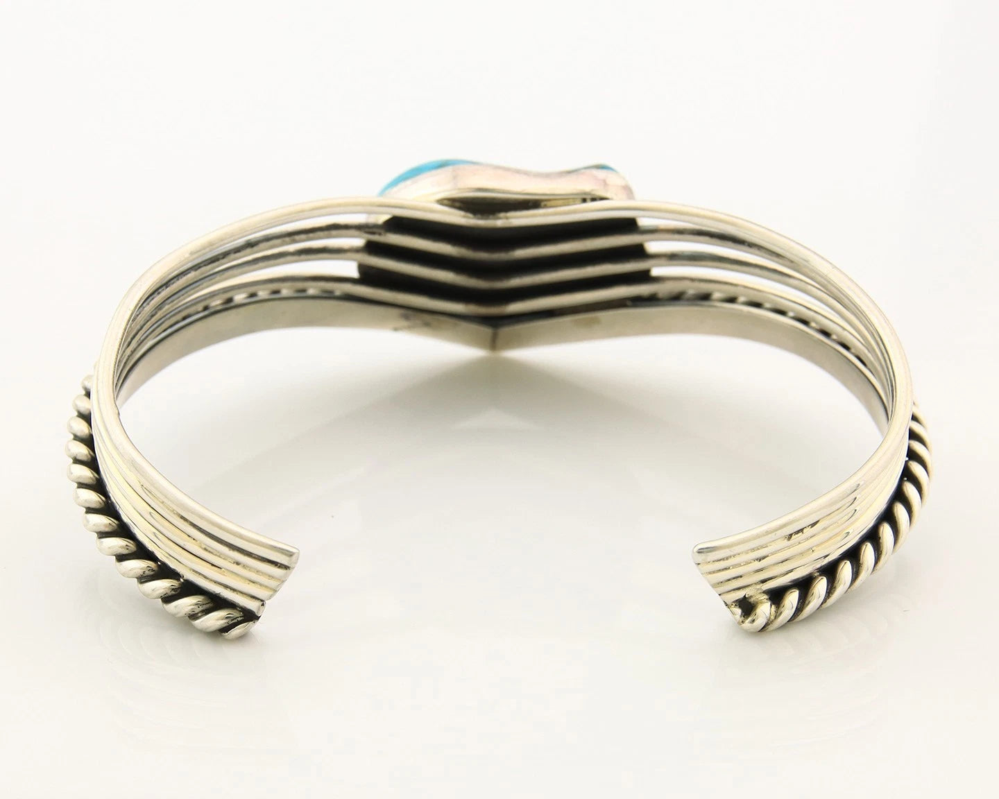 Navajo Cuff Bracelet Sterling Silver Natural Nevada Turquoise Native Vintage
