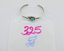 Navajo Bracelet 925 Silver Sleeping Beauty Turquoise Native American Artist C80s