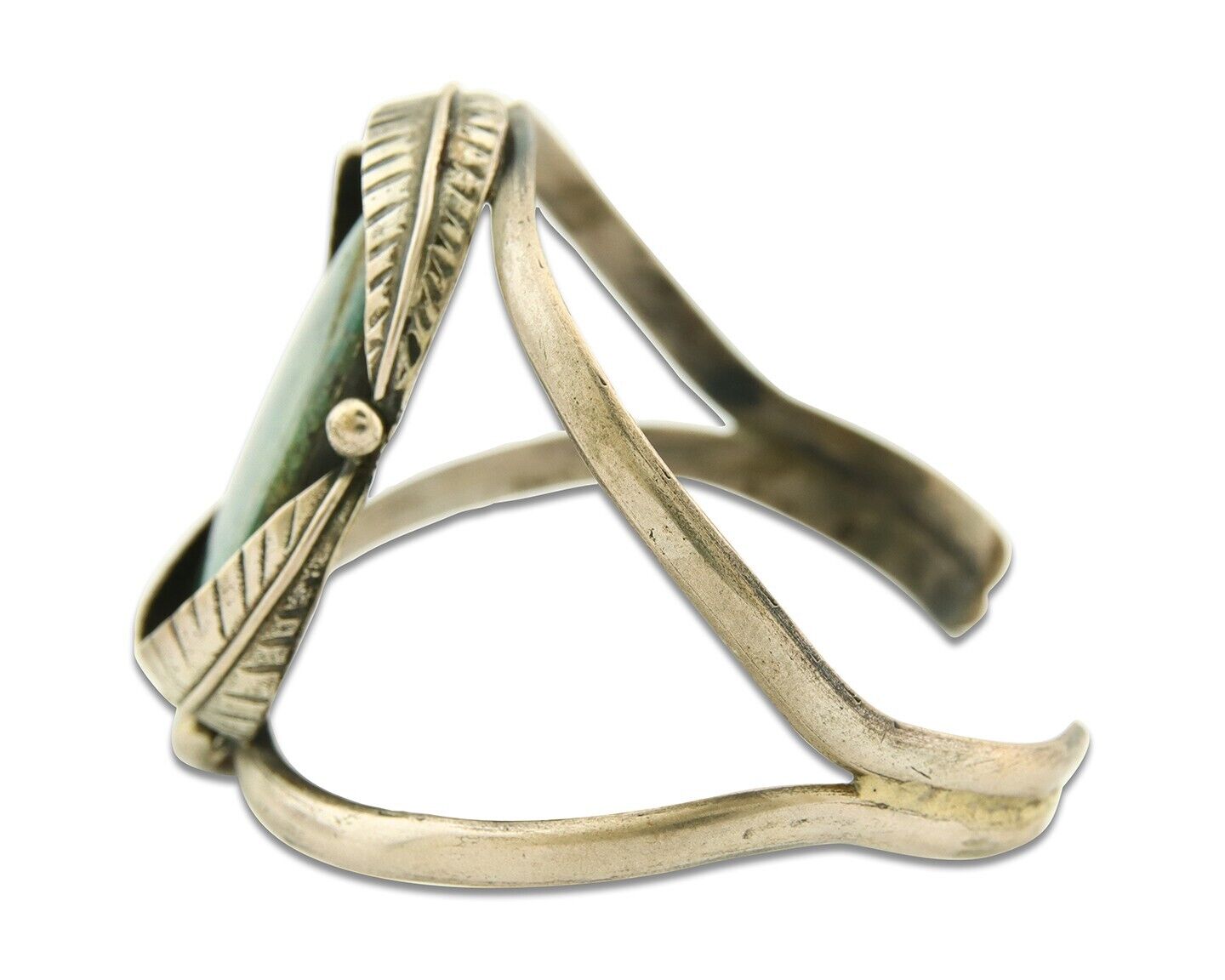 Vintage Navajo Bracelet 925 Silver Natural Aqua Turquoise Native American Artist