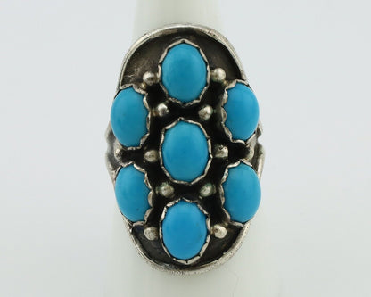 Navajo Ring 925 Silver Sleeping Beauty Turquoise Native American Artist C.80's