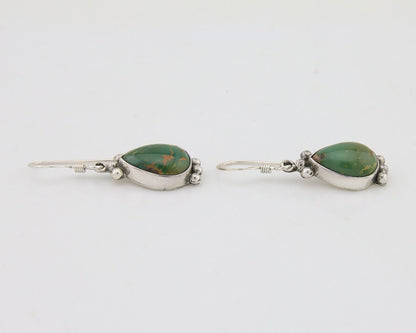 Navajo Dangle Earrings 925 Silver Natural Turquoise Native American Artist C80s