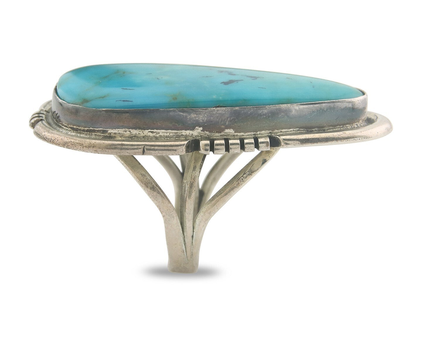 Vintage Navajo Ring 925 Sterling Authentic Turquoise Signed Doug Zachary Sz 7.25