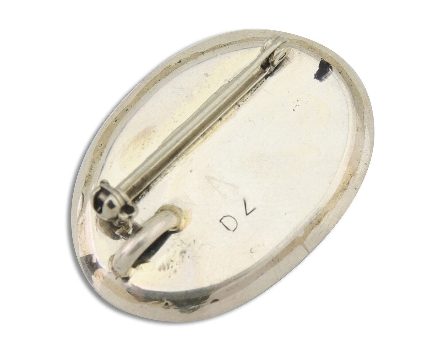 Navajo Pin Pendant 925 Silver Globe Turquoise Artist Signed Doug Zachary C.80's