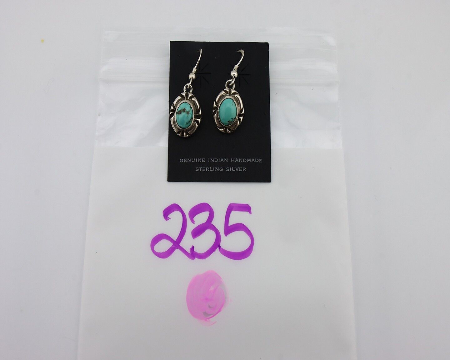 Navajo Earrings 925 Silver Arizona Turquoise Native American Artist C.80s