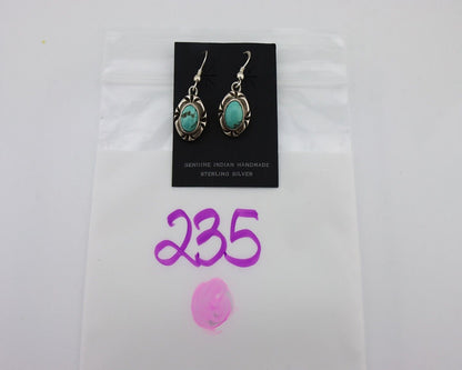 Navajo Earrings 925 Silver Arizona Turquoise Native American Artist C.80s