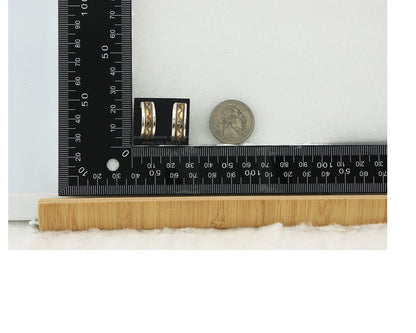 Navajo Hoop Earrings Sterling Silver & Gold Vintage Handmade Signed E