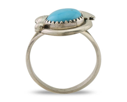 Navajo Ring 925 Silver Natural Blue Turquoise Native American Artist C.80's