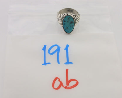 Navajo Ring 925 Silver Sleeping Beauty Turquoise Artist Signed DK C.80's