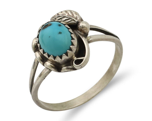 Navajo Ring 925 Silver Turquoise Artist Signed SkyStone Creations C.80's