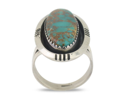 Navajo Ring 925 Silver Natural Blue Turquoise Native American Artist C.80's