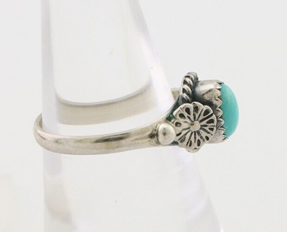 Navajo Ring 925 Silver Kingman Turquoise Native American Artist Made In 1985