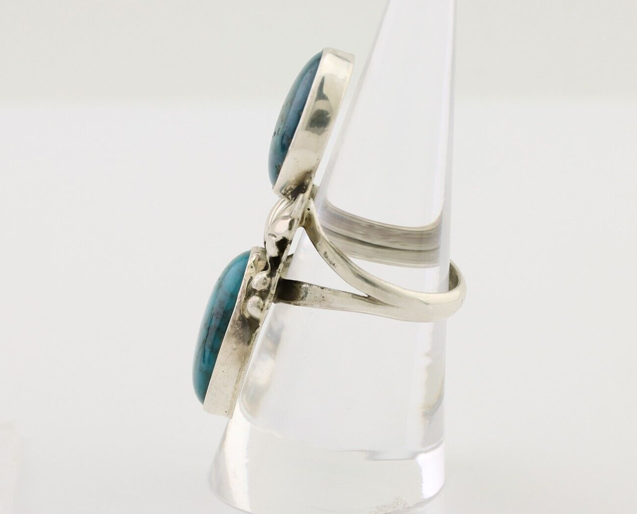 Navajo Ring 925 Silver Natural Blue Turquoise Native American C.80's