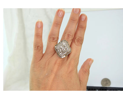 Natural Diamond Cluster Ring 10k Yellow Gold Ring Size 8.25