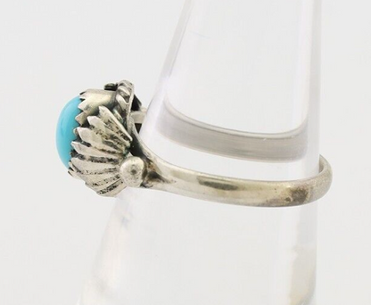 Navajo Ring 925 Silver Kingman Turquoise Native American Artist Made In 1985