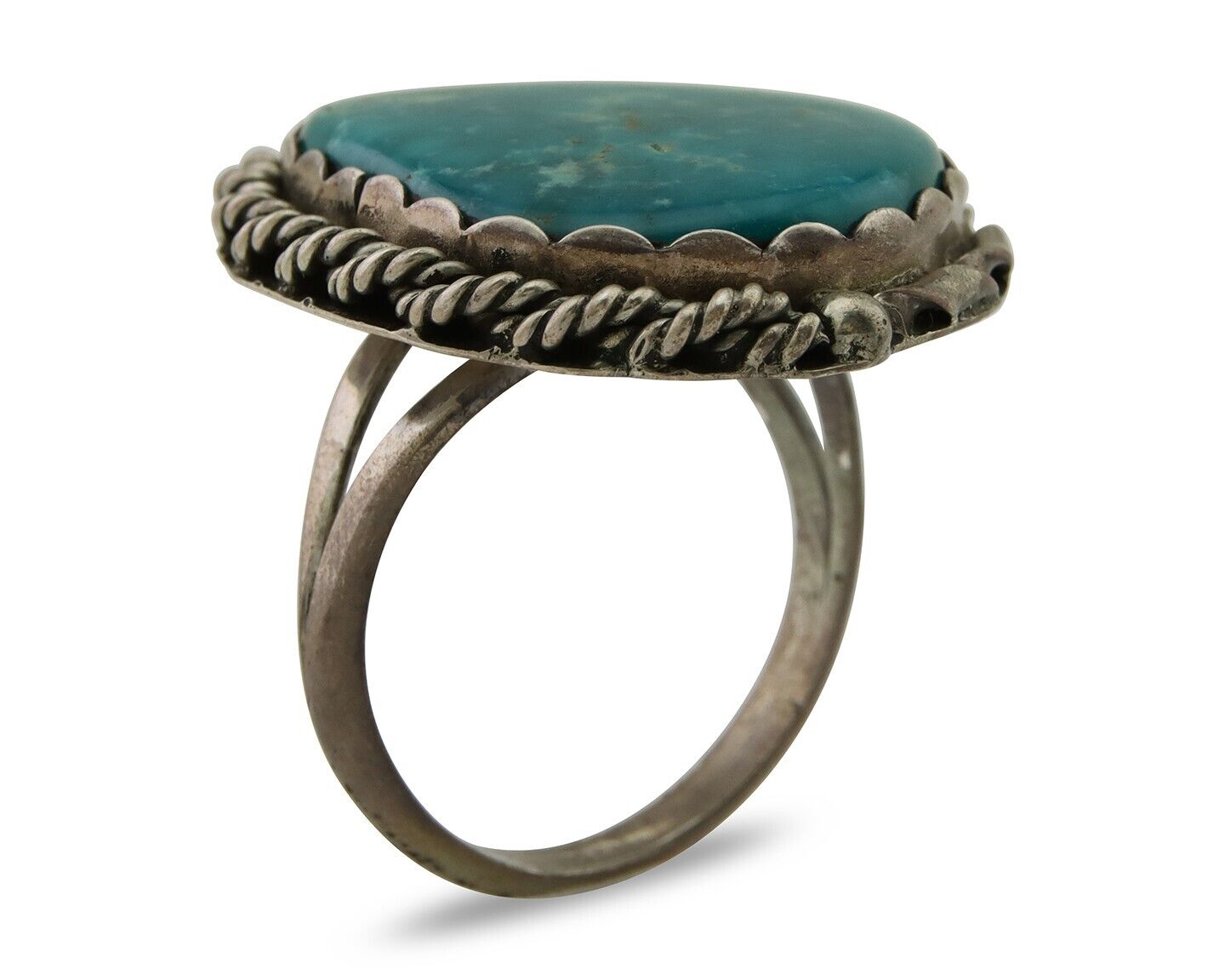 Men Navajo Ring 925 Silver Turquoise Native American Artist C.80's