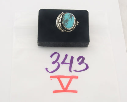 Vintage Navajo Ring 925 Sterling Authentic Traditional Turquoise Size 8.25