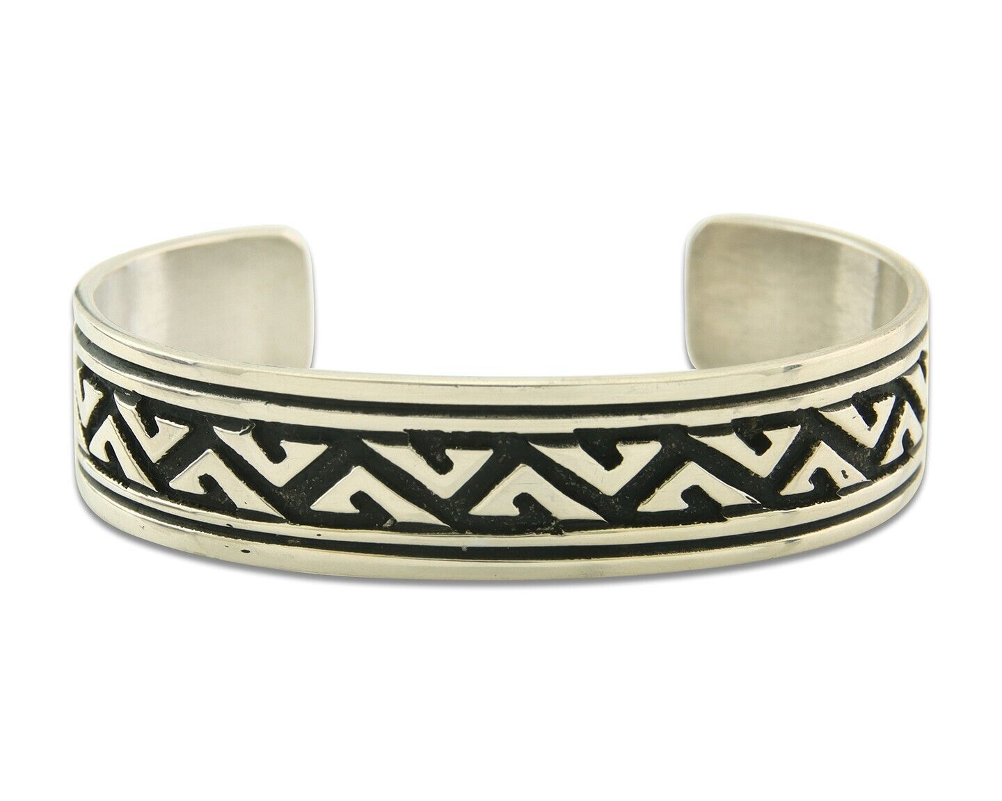 Mens's Navajo Bracelet 925 Silver Artist Signed Thomas Singer Cuff Made 1980's