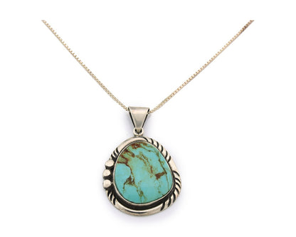 Navajo Necklace Sterling Silver Authentic Turquoise Vintage Signed Sunrise