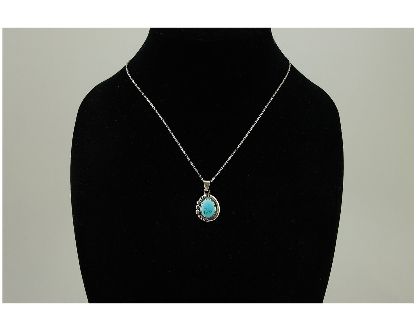 Navajo Necklace 925 Silver Natural Turquoise Artist M Montoya C.80's