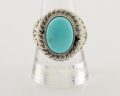 Navajo Ring 925 Silver Natural Blue Turquoise Native American Artist C.80's