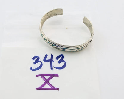 Navajo Cuff Bracelet Sterling Silver Authentic Turquoise Signed Stanley Bain