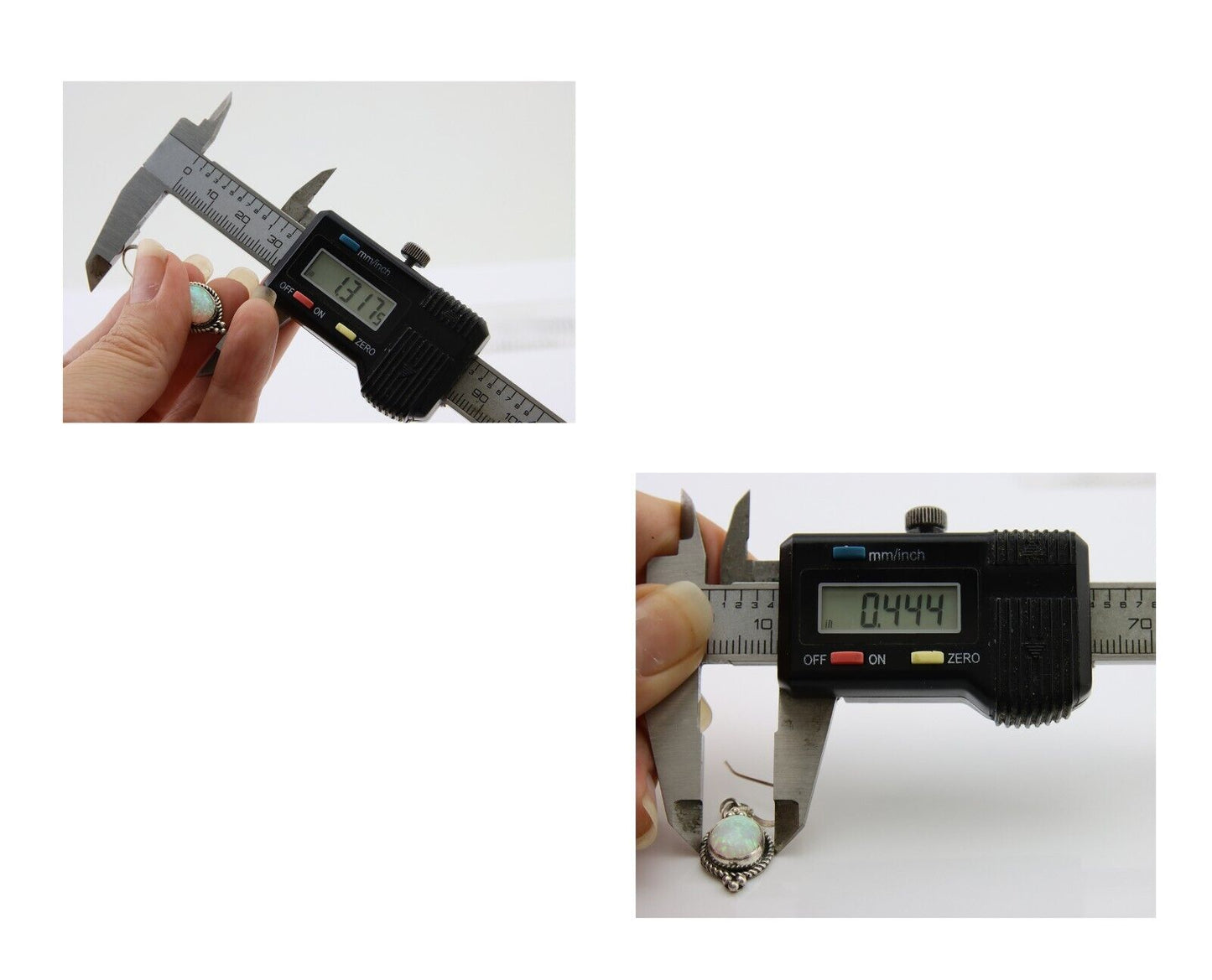 Navajo Dangle Earrings 925 Silver Natural Opal Native Artist C.80's