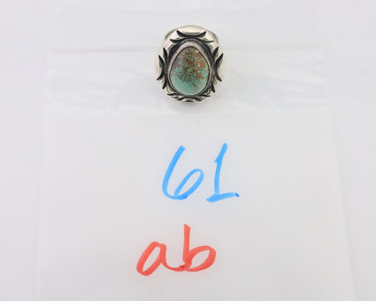Navajo Ring 925 Silver Kingman Turquoise Native Artist Signed C Montoya C.80's